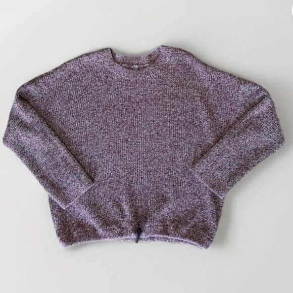 Lou & Grey Marled Drawstring Hem Sweater Burgundy Multi Color Women’s Size XL - Picture 2 of 11